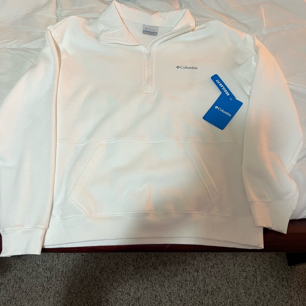 Columbia Men's Cream Zip-Up Sweater
